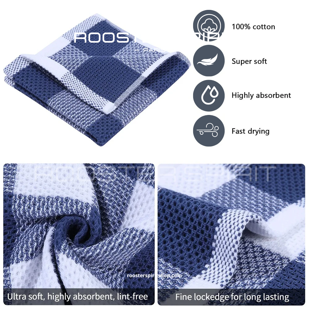 Torchons de cuisine "L’Instant Vichy" en Coton Gaufré [BUNDLE DISPONIBLE]