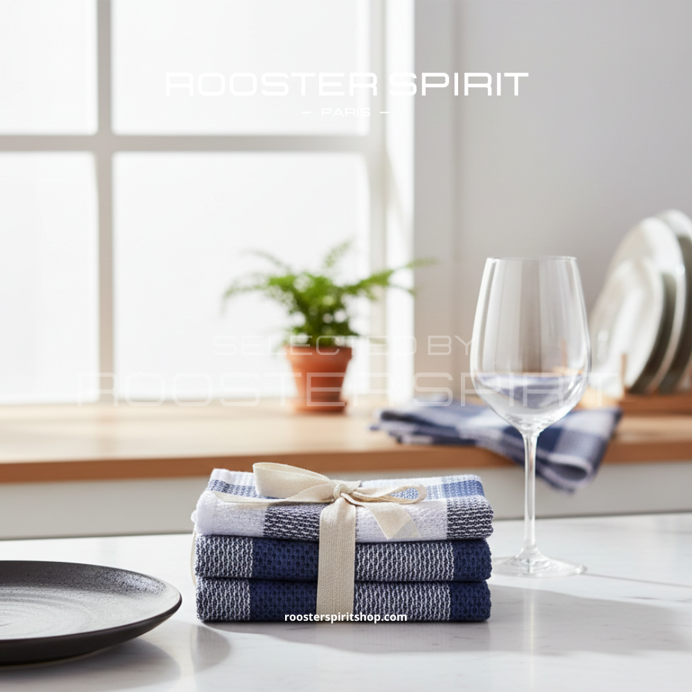 Torchons de cuisine "L’Instant Vichy" en Coton Gaufré [BUNDLE DISPONIBLE]