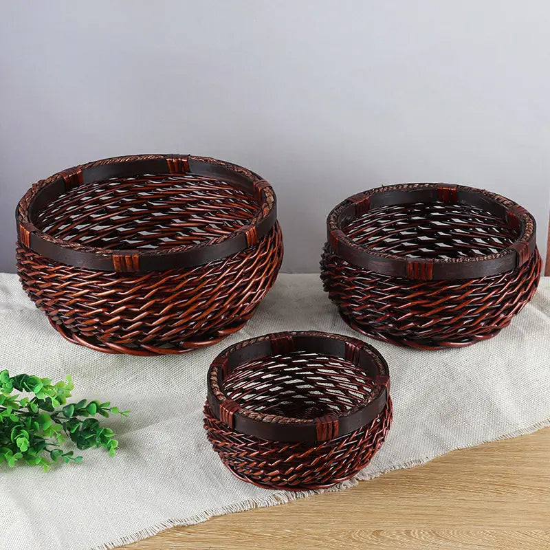 Panier de rangement tressé - Panier de rangement rond